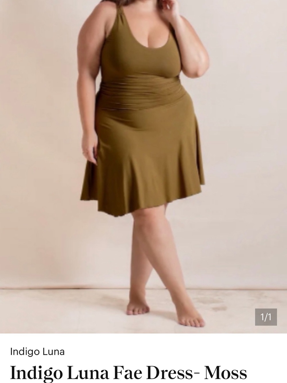 Indigo Luna Fae Mini Dress - Moss